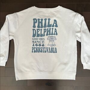 Ocean Drive like new Soft White Philly Crewneck Sweatshirt Sz XL